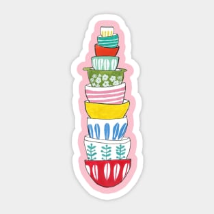 Stacked Retro Dishware Sticker